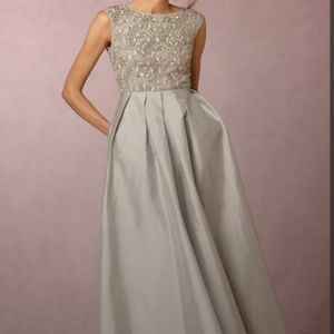 Aidan Mattox Silver Sansa Dress, EUC, Size 8